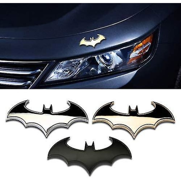 3-delt 3d Metal Bat Bil Logo Stickers Batman Badge Hale Stickers Mode