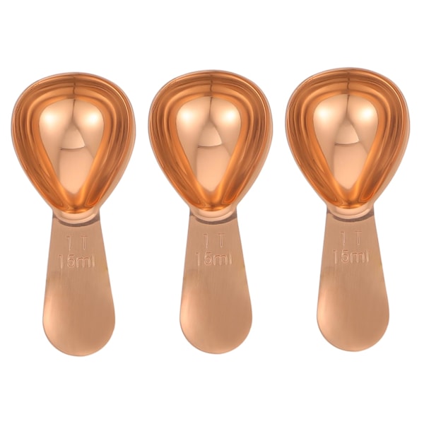 3 rose gold spoons tablespoon (15ml) Coffee Scoop,Stainless Steel Coffee Spoons Set,  Tablespoon Measure Spoon for Coffee