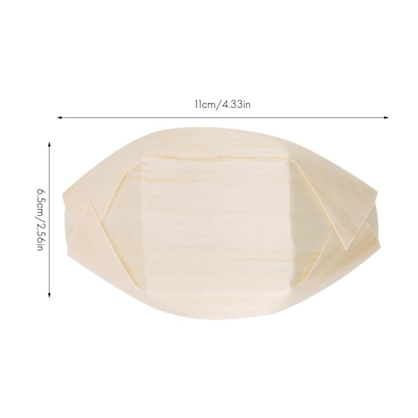 250x Finger Food - Skåle, \"båd\" Biologisk nedbrydeligt træ 11 cm x 6,5 cm