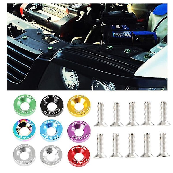 10 st Bilskruvar för Tuning Spacer Licensskylthållare Dekorativa Spacers Jdm Biltuning M6 Spacer Skruvar