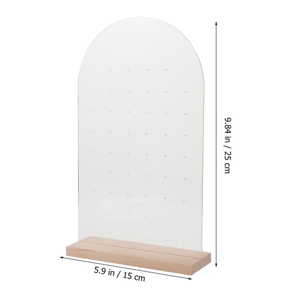 2 stk. Akryl Øreringsdisplay Stativer Træ Base Ørestikker Display Stativ Smykkeholder
