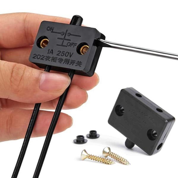 Garderobe Lyskontakt Dør Touch Switch Automatisk Belysning Skab Sort Black