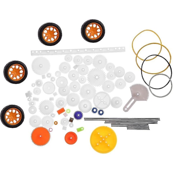 78 st plast kugghjul axelhylsor remhjul rem orm fäste ställ kits kugghjulssats rem axel diy set (#1)