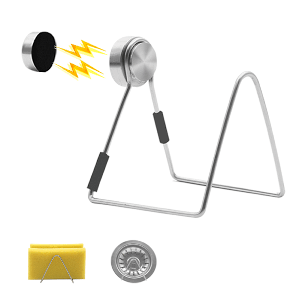 2-pakning magnetisk svampholder for vaskholder i rustfritt stål