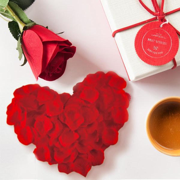 1000 stk roseblader for soverommet - Kunstige roser røde kronblader kunstige blomster, kunstige roseblader for gifte meg, Valentinsdag