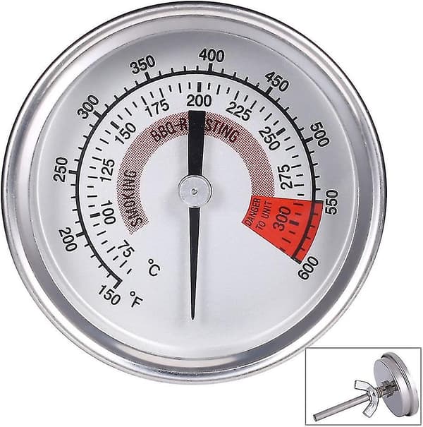 57mm Bimetallisk termometer 300c 600f Vit Hy