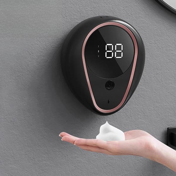 Automatisk Skummende Sæbedispenser, Berøringsfri Infrarød Sensor, 3 Indstillinger, 300 ml, Vægmonteret, Badeværelse/Køkken, Sort