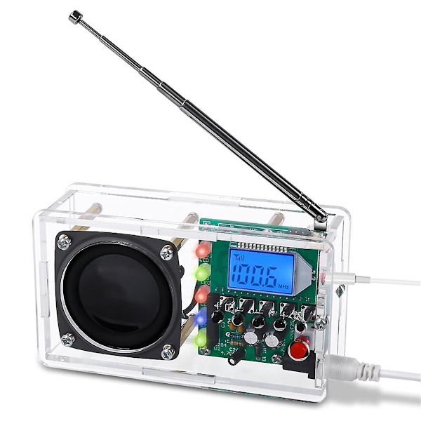 FM-radiokit, svetsningsprojekt radio med LED-blixtljus DIY-radiokit för lärande undervisning STEM E