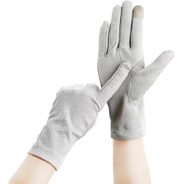 Womens Uv Protection Driving Gloves Cotton Anti-slip Cycling Gloves Touchscreen