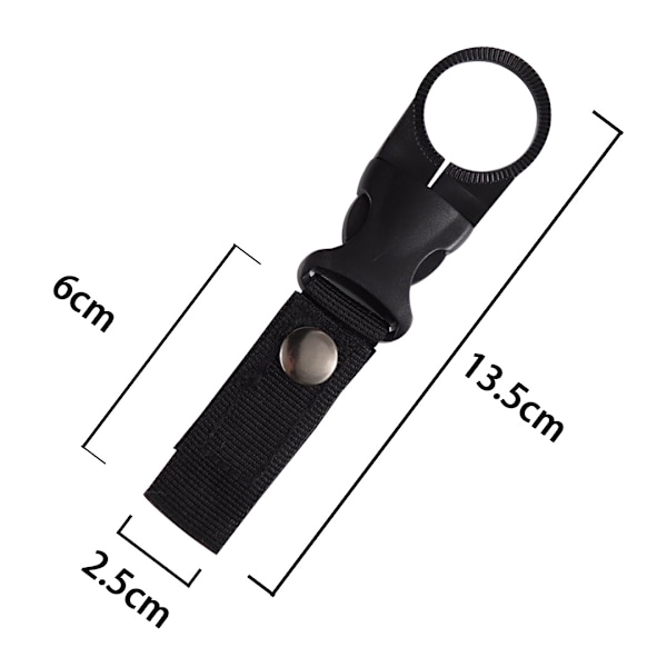 2 svarta armégröna khaki vardera Bärbar Vattenflaska Dryck Spänne Hacke Hållare Klämma Nyckelkedja Ring Karabiner för Utomhus（6 st）