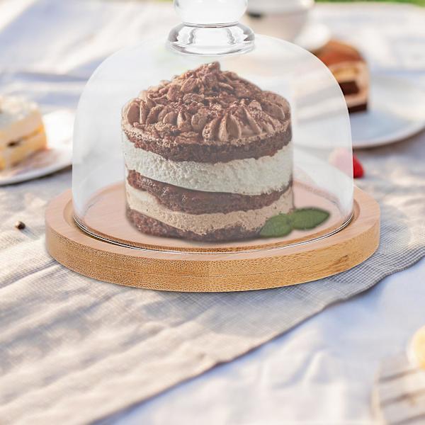 1 set hushållskakfat med lock kakfat dessertförvaringsbricka