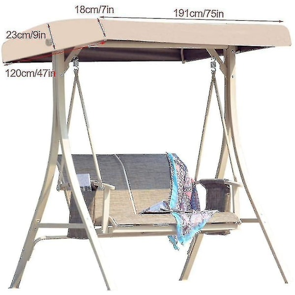 Universaali Vaihdettava Keinu Katto Puutarha Parveke Keinu Penkki Puutarha Aurinkotuoli 2-3 Paikkaa 191 X 120 Cm
