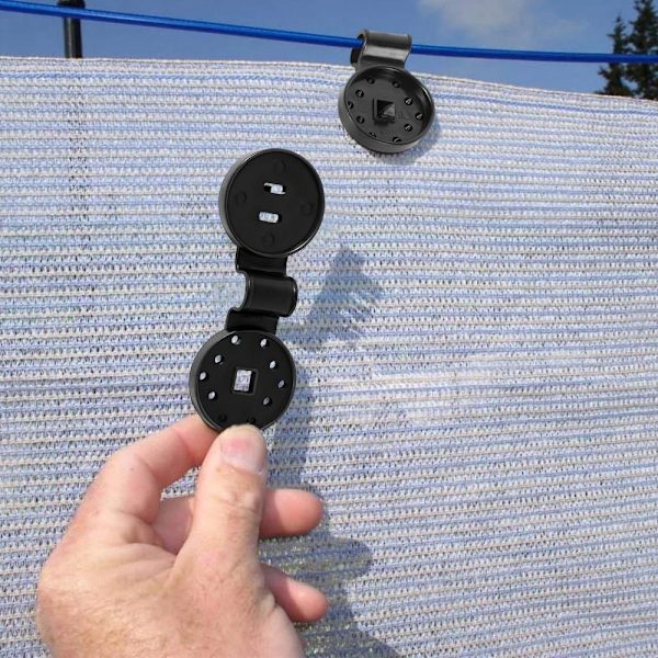 10 stk. Skyggeklud Heavy Duty Lock Grip, Skyggekludsklips, Runde sorte plastikklips til vindsikre markiser, hegnnet
