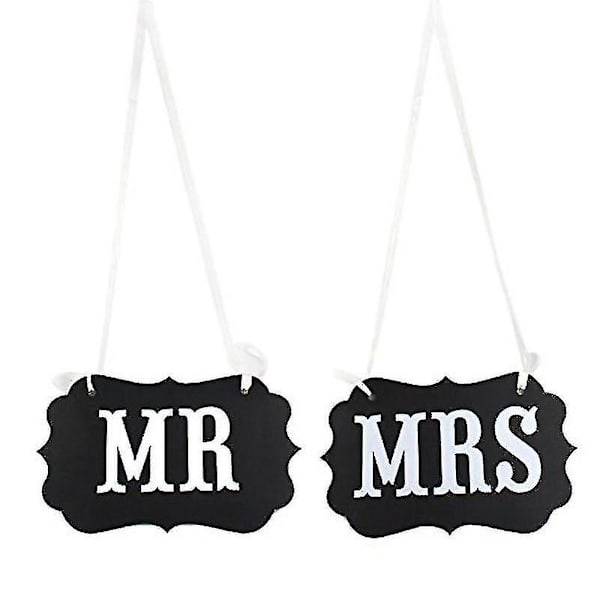 Vintage-tyyli Mr & Mrs -kirjainviiribanneri koristeeksi hääjuhliin ja valokuvausrekvisiitaksi (musta)