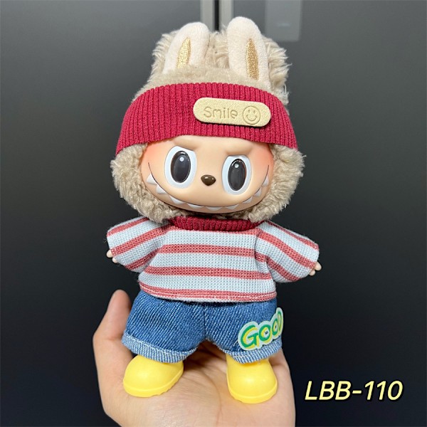 Labubu Modesæt - Outfit til 15/17cm Plysdukker, V1 V2 Stropper Bukser LBB-110