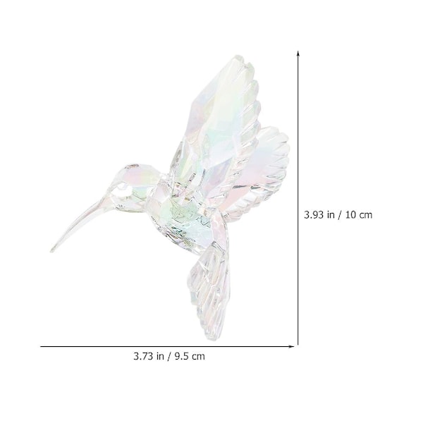 3 stk Kolibri Ornament Akryl Iridescent Klar Kolibri Anheng For Dekor