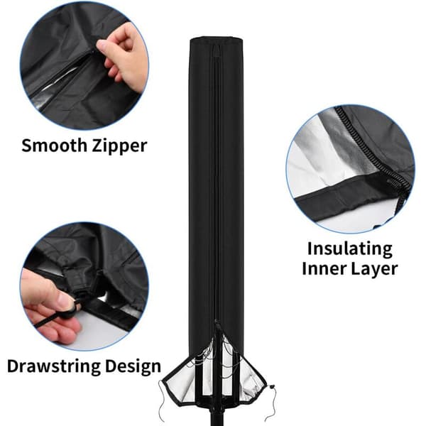 Vandtæt havemøbelovertræk til tørrestativ 120D Oxford Sort 168x3