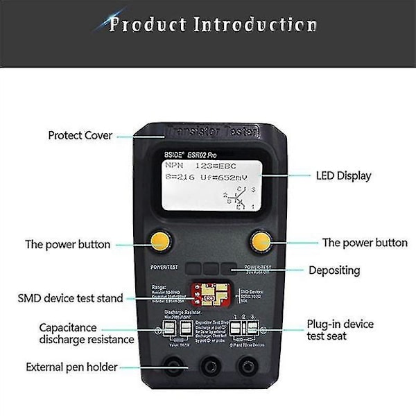 Esr02 Pro Transistor Tester Digital Multimeter Diode Triode Resistor Capacitance Inductance Mosfet