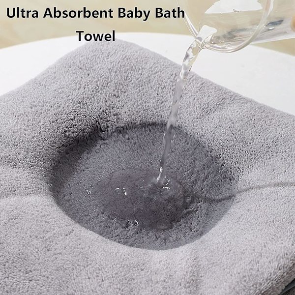 Huvtröja för baby, babybadhanddukfilt för baby, unik djurdesign, ultra mjuk absorberande för pojke och flicka babygåva (1 st, grå)