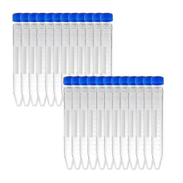 Koniske Centrifugeglas 15ML, 100 stk. Sterile Plast Reagensglas med Skruelåg, Polypropylen Beholdere