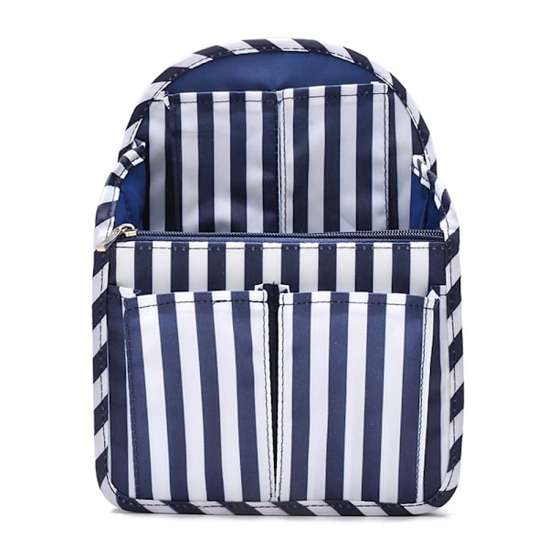 Ryggsäck Förvaringsinsats Väska Innerfack Sorteringsväska Foder Organisatör Navy Stripe