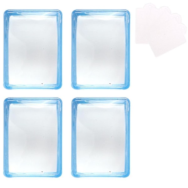 Klar rektangulär nagelkonstset i silikon med spatel, rektangulär geléstansningsmaskin för nagelkonst, blå