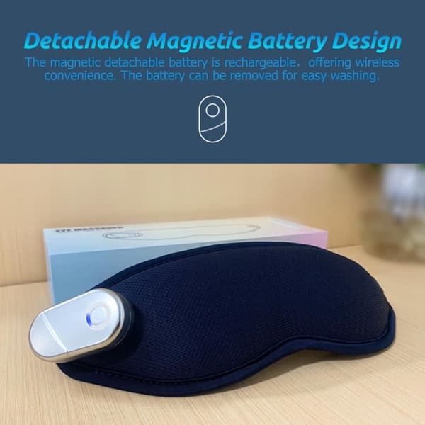 Mistmaske, oppladbar øyemaske med damp og smart timer, mikrofin damp
