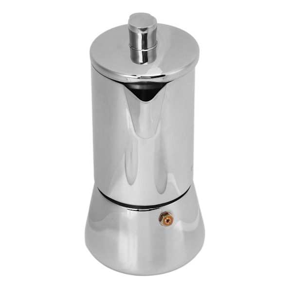 Kaffemaskine i rustfrit stål, poleret kaffekande til komfur, induktionskogegrej, 200 ml til 4 kopper 0.5