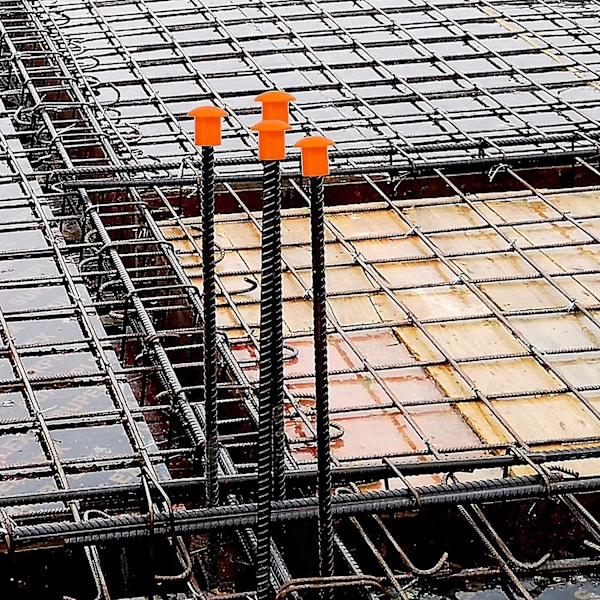 100 st förstärkningsstålhjälm, orange plast svamp förstärkningsstål kepsände identifiering förstärkningsstål svamp