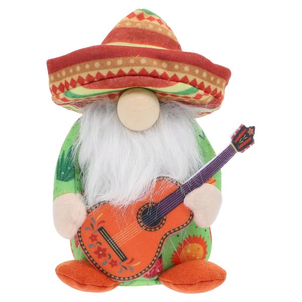 Husprydnader Sommar Tomte Elf Karneval Mexiko Dock Gitarr Maracas Gnom Folklore Sombrero Gnom Mayo Ansiktslös Dock