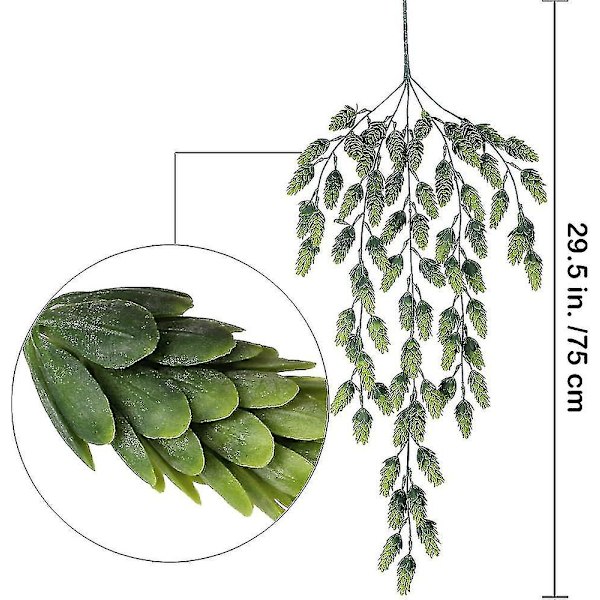 2 st konstgjorda humleblommor vinranka växt falsk hängande vinranka humle konstgjorda hängande växter i frostad grön vardera 29,5\" för inomhus utomhus