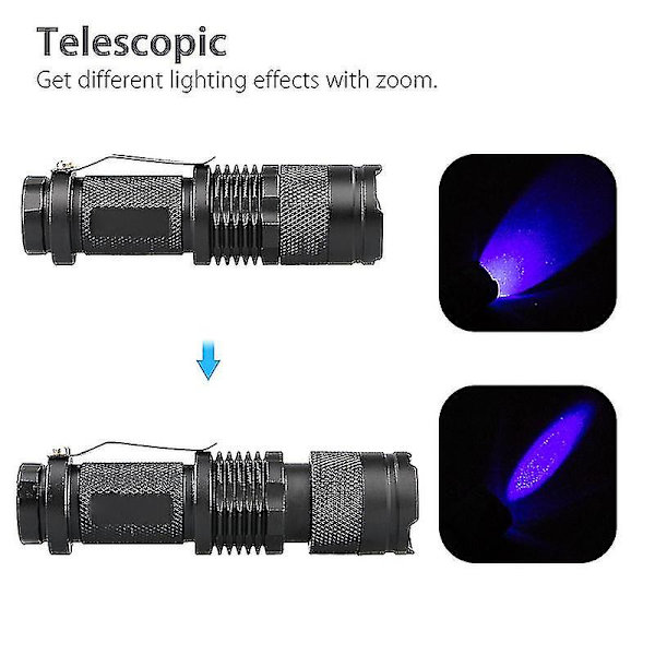 Led Ultra Violet Uv 365 Nm Blacklight Lommelygte Inspektionslampe Lommelygte -z