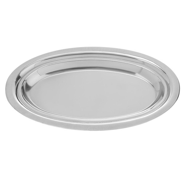 1 st rostfritt stål oval tallrik ångande fisk tallrik snacks desserter serveringsbricka