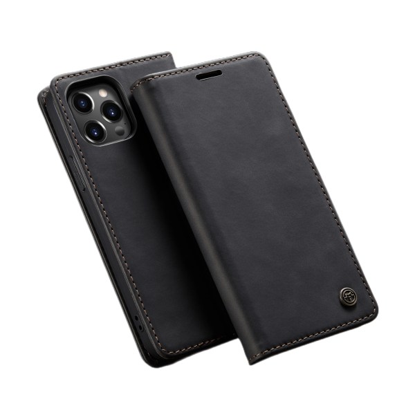 Case i läder Flip case lämplig för iPhone/Samsung/Xiaomi black