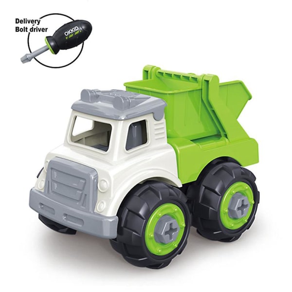 Gör-det-själv demontering och montering Tekniska fordonsleksak Barnmonterad skruvgrävmaskin Pojkleksaksbil