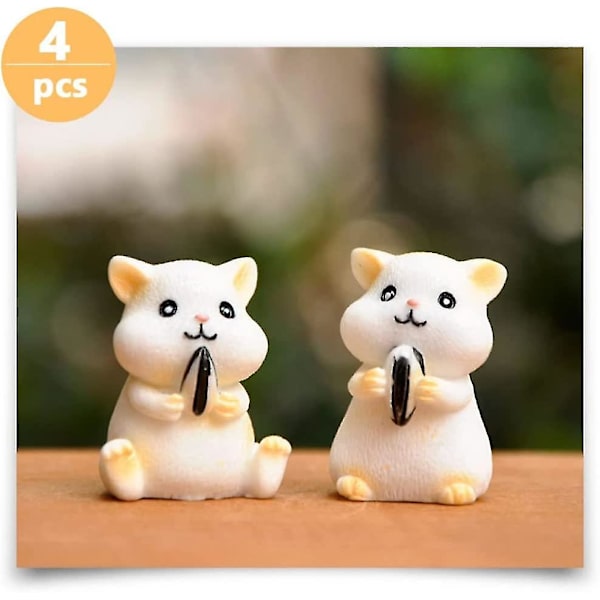 Mini Hamster Dyre Miniature Figurer: Fe Haves Hamster Statue Model Mikro Landskab Ornamenter Samling Legesæt Til Kage Dekoration Diy