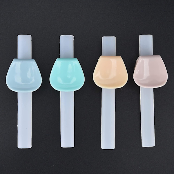 Baby Silikon Halm Sett, 4 stk Bpa-frie Gjenbrukbare Snap-on Halm