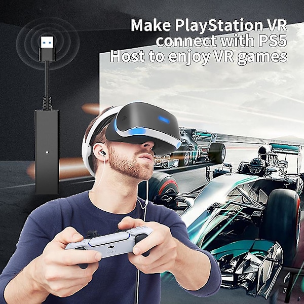 VR-kameraadapter for PS5-konsollvert, PS4 VR-adapterkabel, USB 3.0 hann til hunn, PS4-vertkamera, VR-spill, PS4 VR til PS5-konverter