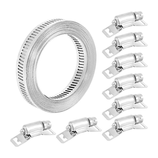 304 Stainless Steel Clamp Hose Clamp Strap With Fasteners Adjustable Diy Pipe Hose Clamp Ducting Cl