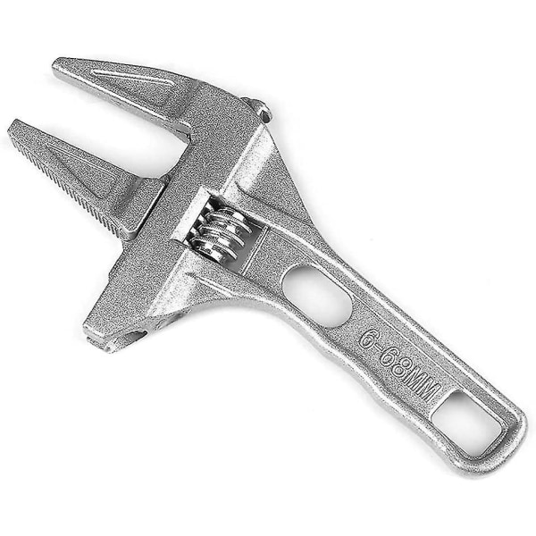 Justerbar Nøgle med Stor Åbning, Kort Justerbar Nøgle, Justerbar Nøgle, Mini Justerbar Nøgle, Multifunktionel, 6-68mm, Sølv, Til Ki