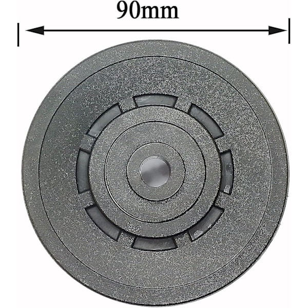 90 mm nylonhjul med kullager, universell remskiva för gym