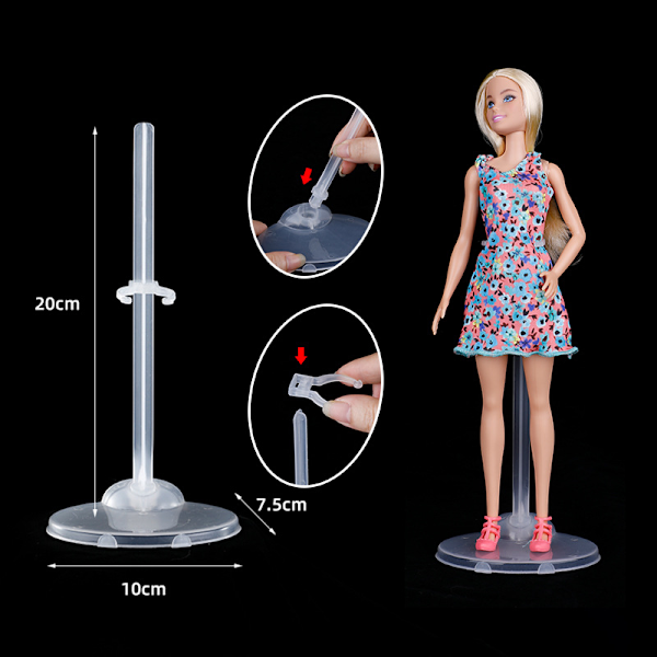 36 st transparenta dockställningsstöd justerbart dockstöd i rostfritt stål actionfigur displayställ för fönsterdisplay