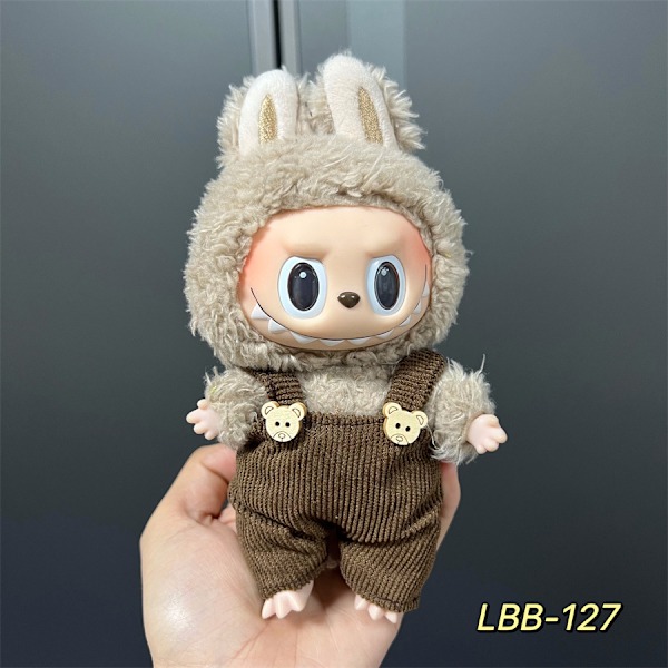 Labubu Modesæt - Outfit til 15/17cm Plysdukker, V1 V2 Stropper Bukser LBB-127