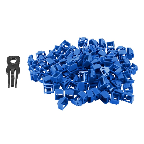 100 stk Blå Rj45 Port Ethernet Lan Hub Anti Støvdeksel Plugghette Blokkering Beskytter Med Egenutviklet
