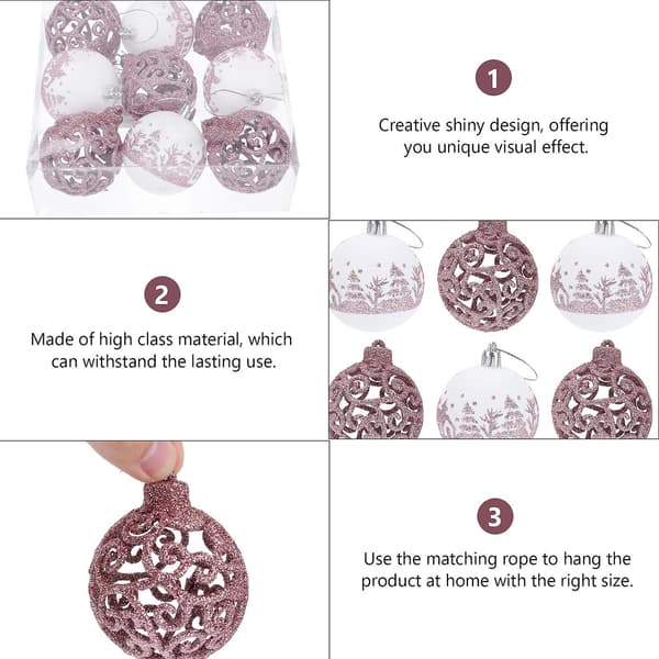 9 stk Kreative Julekuleanheng Blanke Julekuleanheng