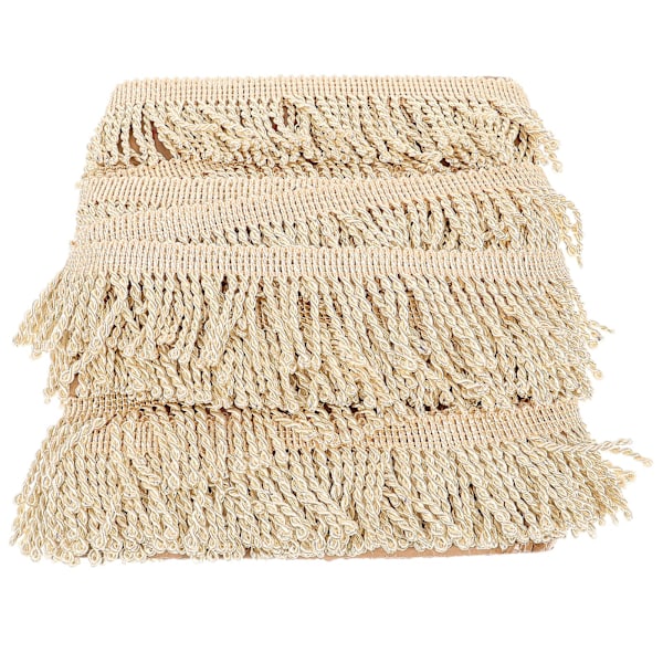 1 rulle fransad trim med tofsar, elegant DIY-symaterial för gardintillverkning, guld