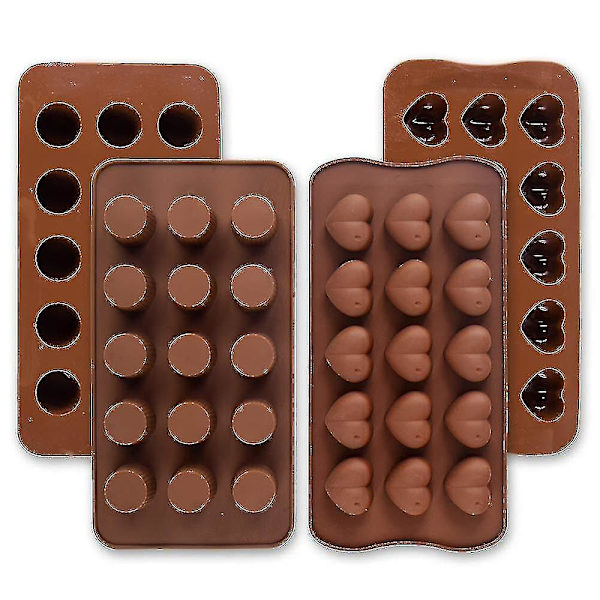 4 stk Silikon Chokoladeforme, Bageform Til Chokolade, Gele, Slik, Fedtbomber Keto Snacks, Isbiter, Runde Kopper
