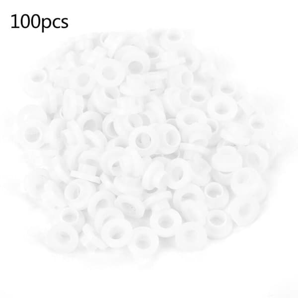 100 stk. Ringforinger, isolerte plastavstandsstykker for transistor (TW-6), tetningsring