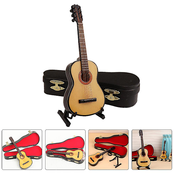 1 sæt mini guitar model mini guitar pynt realistisk mini instrument gave
