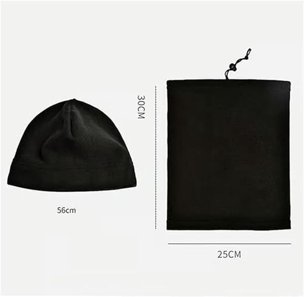 Fleece Balaclava Varm Ansigtsmaske Og Halsvarmer, Multiway Til Mænd Og Kvinder, Skiløb, Cykling Og Vinterbrug, Sort, One Size